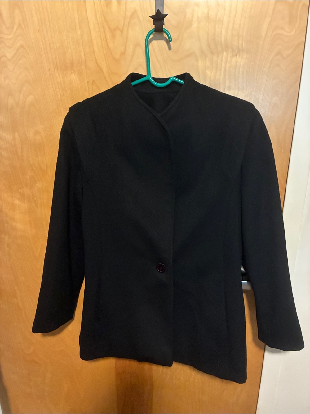 Nordstrom Black Women's Single-Button Collarless Blazer